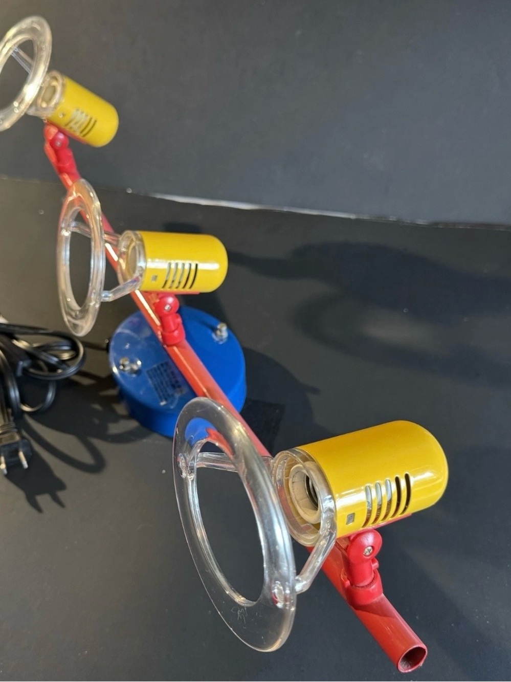 Vintage Memphis style Milano 3 bulb track light